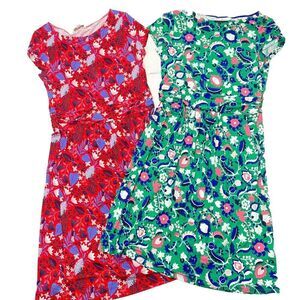 Lot of 2 Boden Amelie Floral Print Jersey Knit Midi Dresses Women's Sz6
